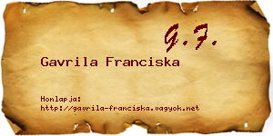 Gavrila Franciska névjegykártya